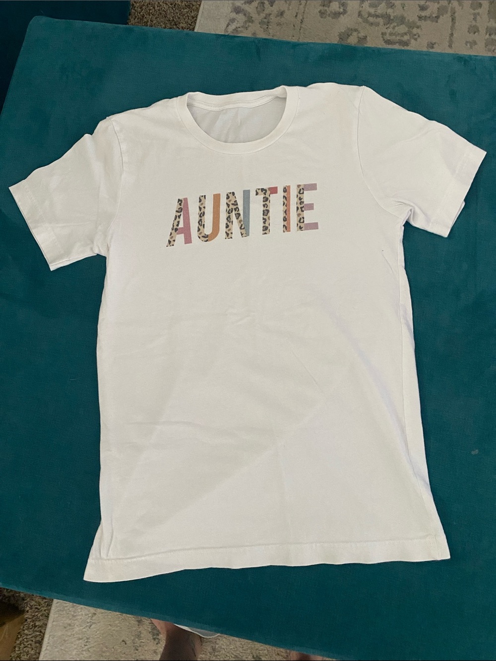 White 'AUNTIE' Graphic Short Sleeve Tee